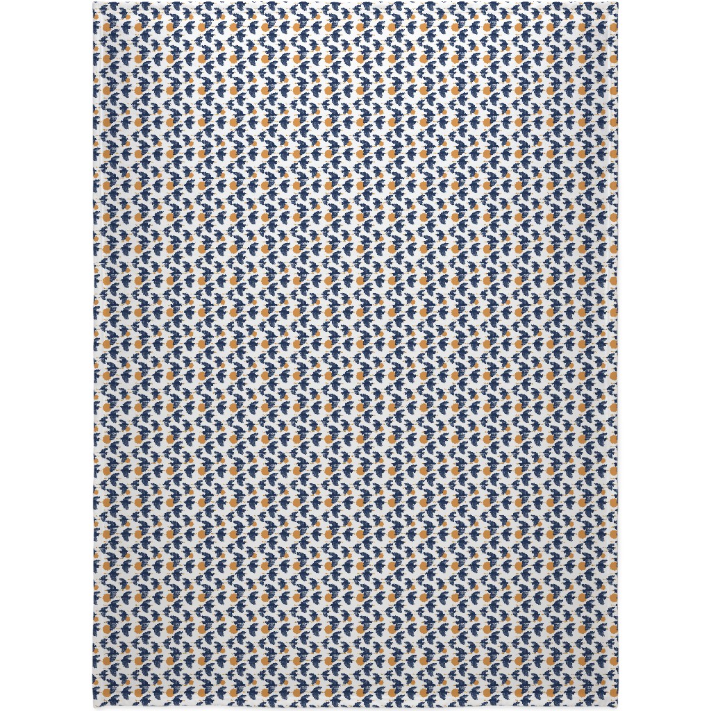 Flying Cranes Under the Sun Blanket, Plush Fleece, 60x80, Blue, True Blue