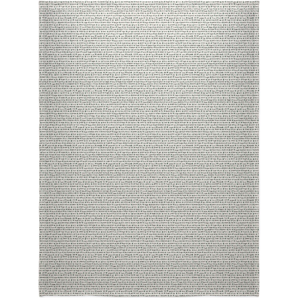 Peace Love Hope Joy - Beige Blanket, Plush Fleece, 60x80, Beige, Pearl