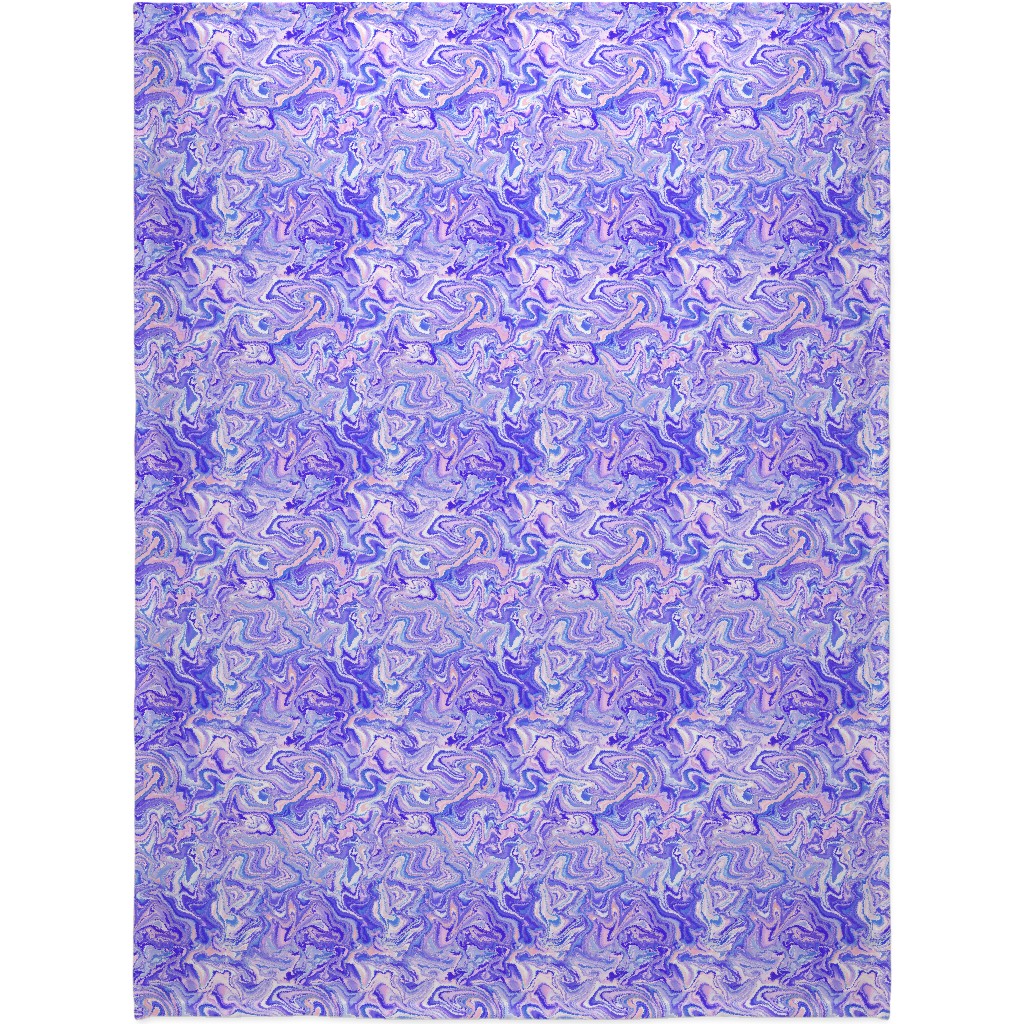 Love Spell Marble - Purple Coral Pink Blanket, Plush Fleece, 60x80, Purple
