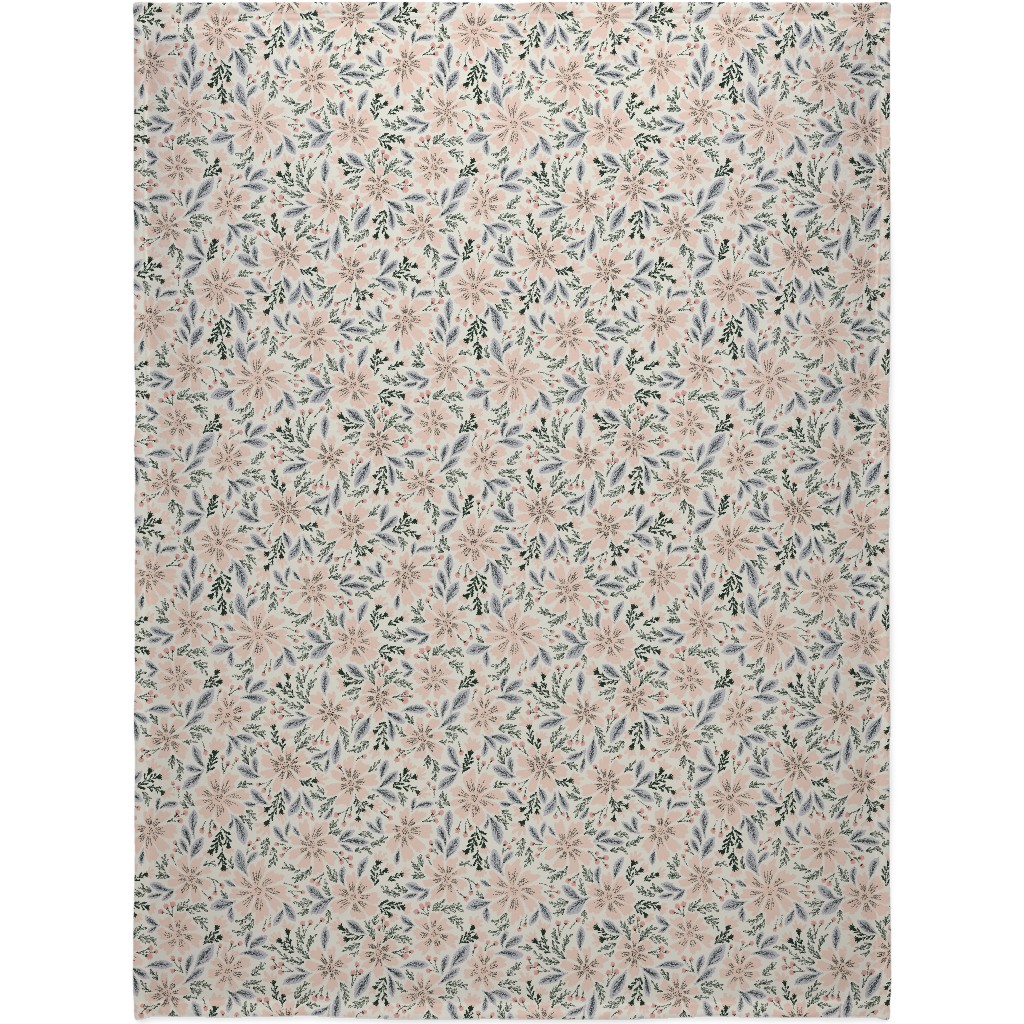Flora - Pink Blanket, Plush Fleece, 60x80, Pink