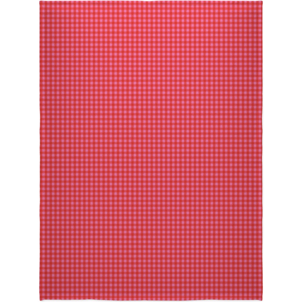 Valentine Buffalo Plaid Blanket, Plush Fleece, 60x80, Pink