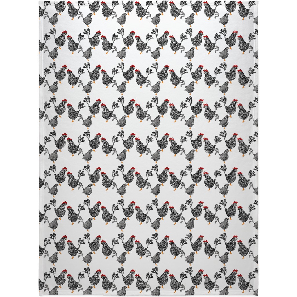 Chick, Chick, Chickens - Neutral Blanket, Plush Fleece, 60x80, White