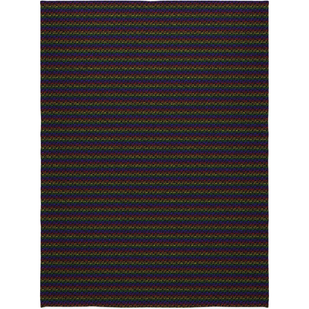 Love Wins Rainbow Blanket, Plush Fleece, 60x80, Multicolor, Black