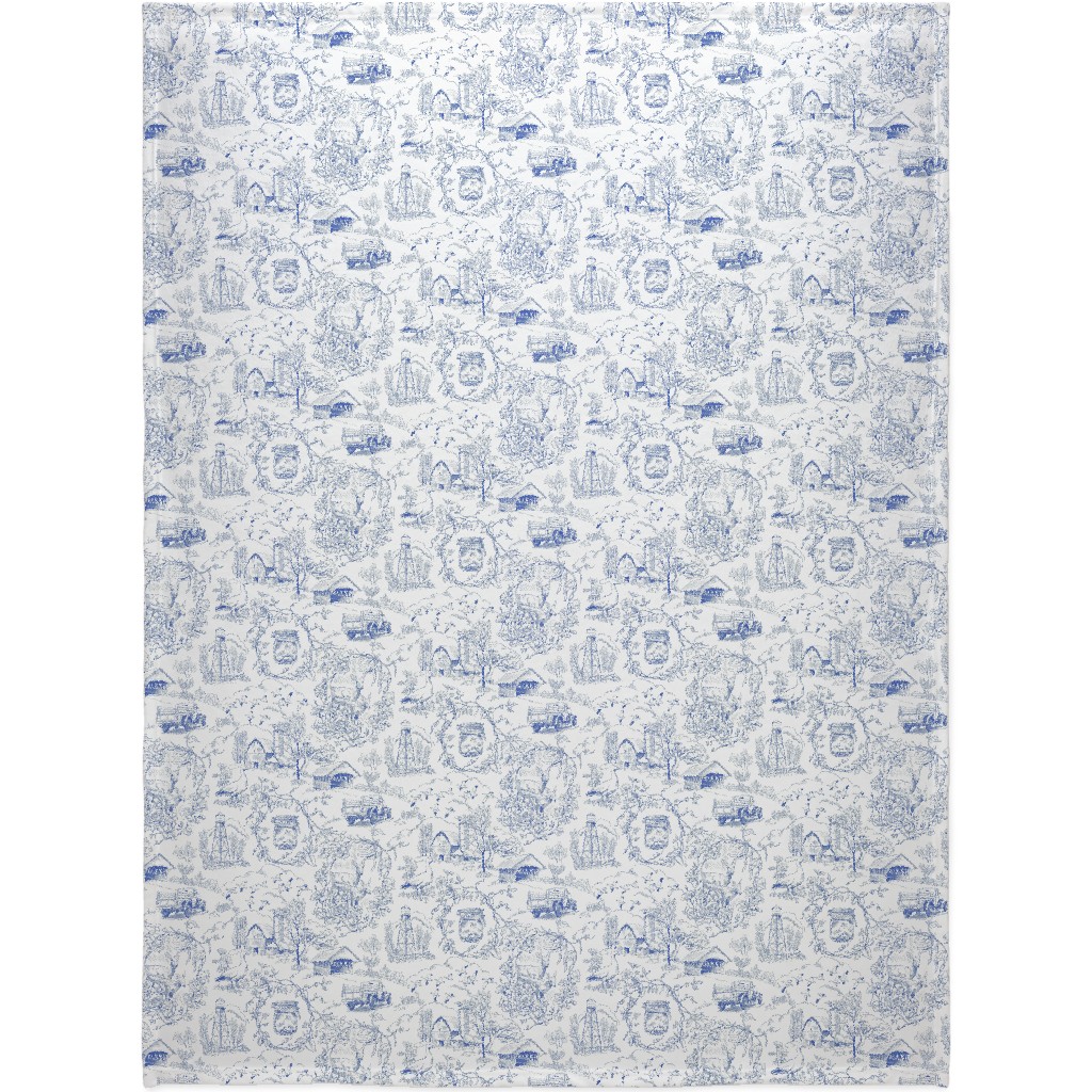 Country Living - Blue Blanket, Plush Fleece, 60x80, Blue, True Blue