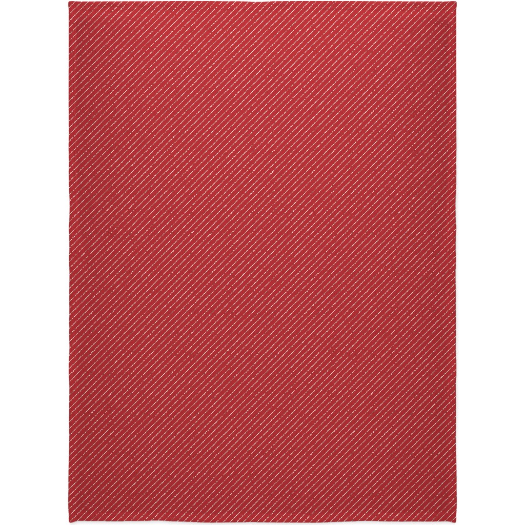 Diagonal Stripes on Christmas Red Blanket, Plush Fleece, 60x80, Red