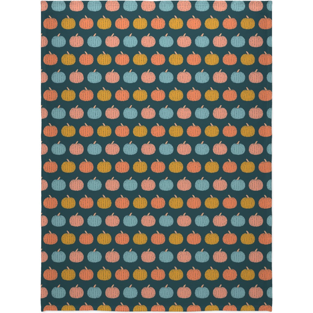 Colorful Halloween - Teal and Orange Blanket, Plush Fleece, 60x80, Multicolor