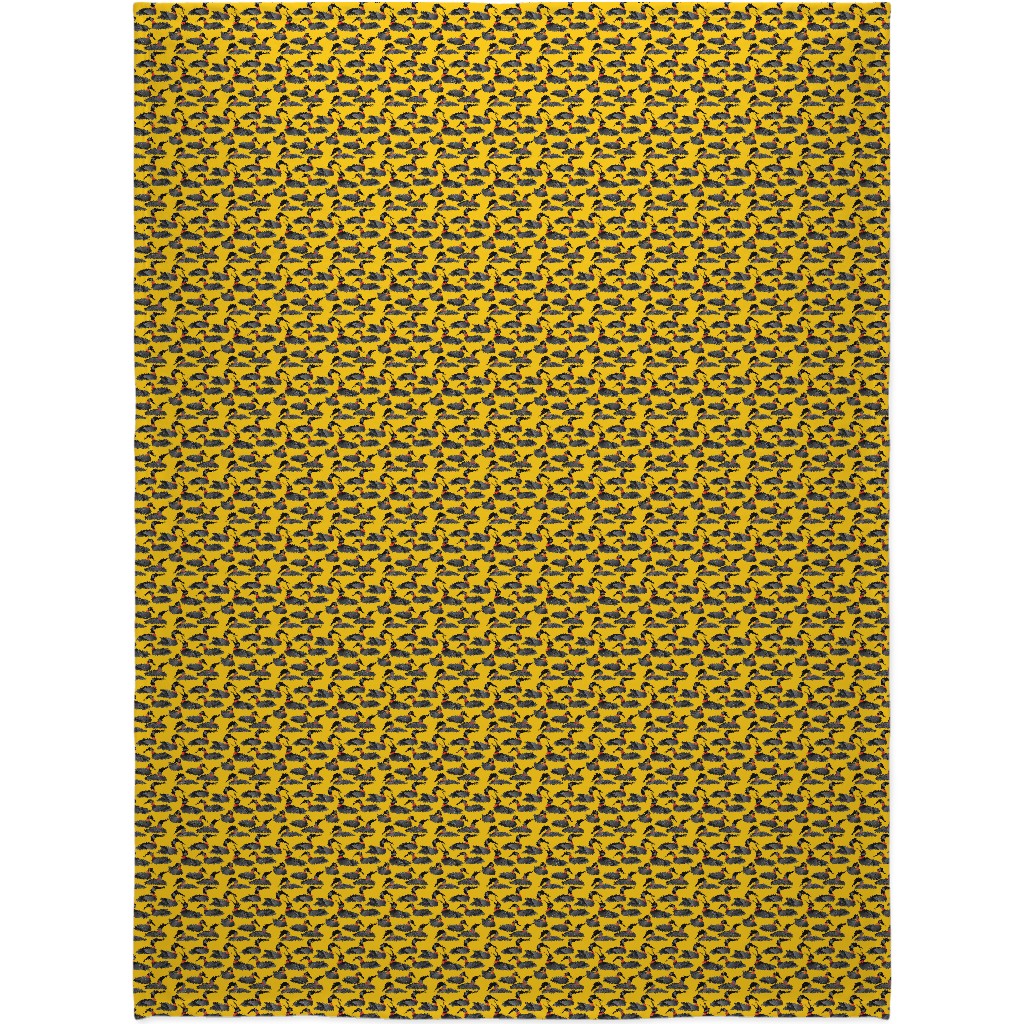 Common Loon of Canada - Yellow Blanket, Plush Fleece, 60x80, Yellow