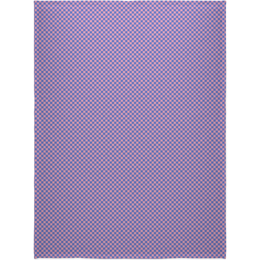 Fun Checkers - Pink and Purple Blanket, Plush Fleece, 60x80, Pink, Bright Pink