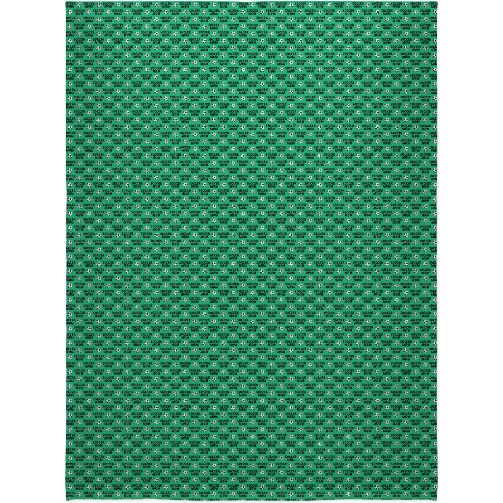 Soccer Mom - Green Blanket, Plush Fleece, 60x80, Green, Classic Green