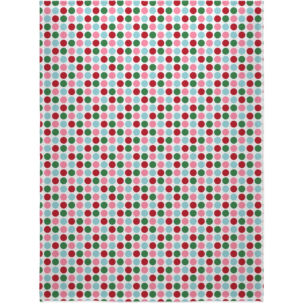 Christmas Collection Polka Dots - Multi Blanket, Plush Fleece, 60x80, Multicolor