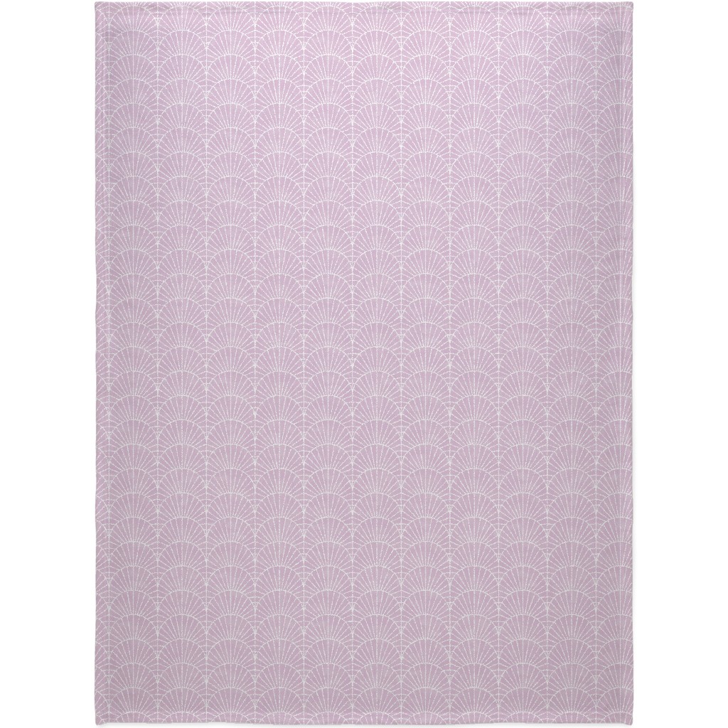 Art Deco Fields - Lavender Blanket, Plush Fleece, 60x80, Purple