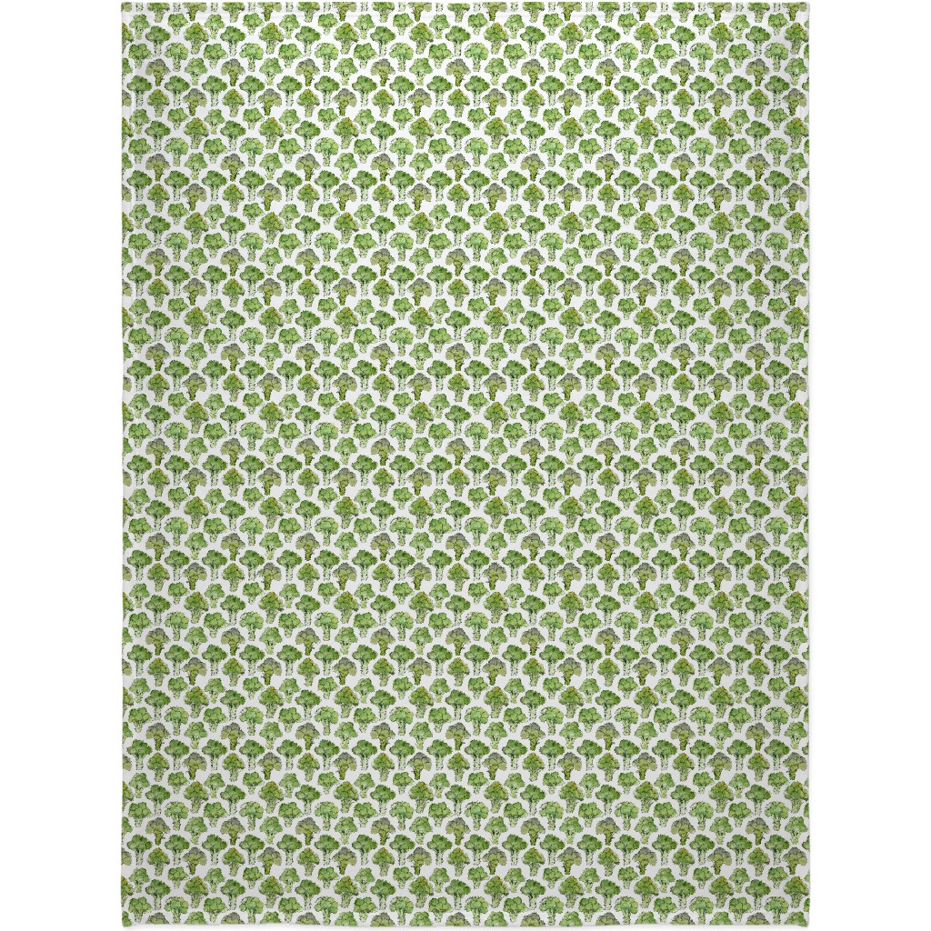 Broccoli - Green Blanket, Plush Fleece, 60x80, Green, Classic Green
