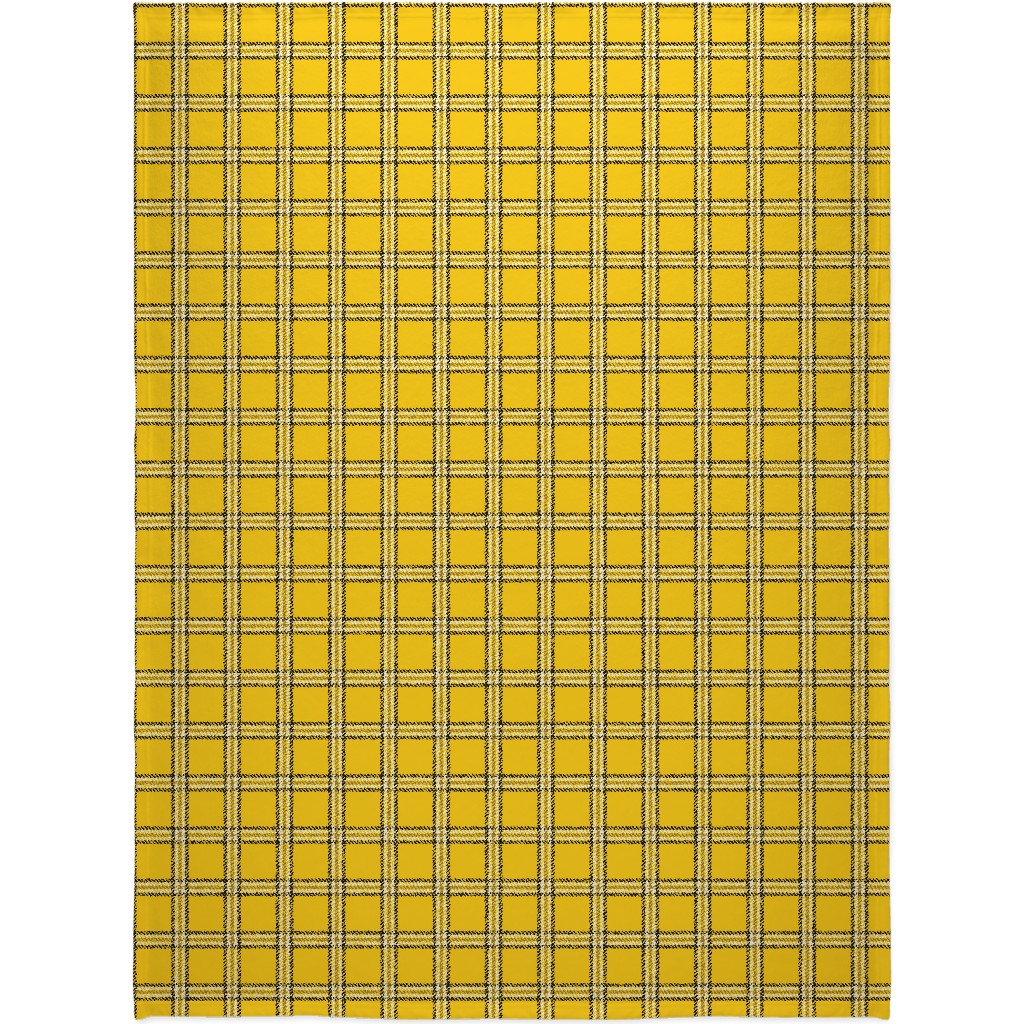 Cher's Plaid Blanket, Plush Fleece, 60x80, Yellow, Classic Yellow