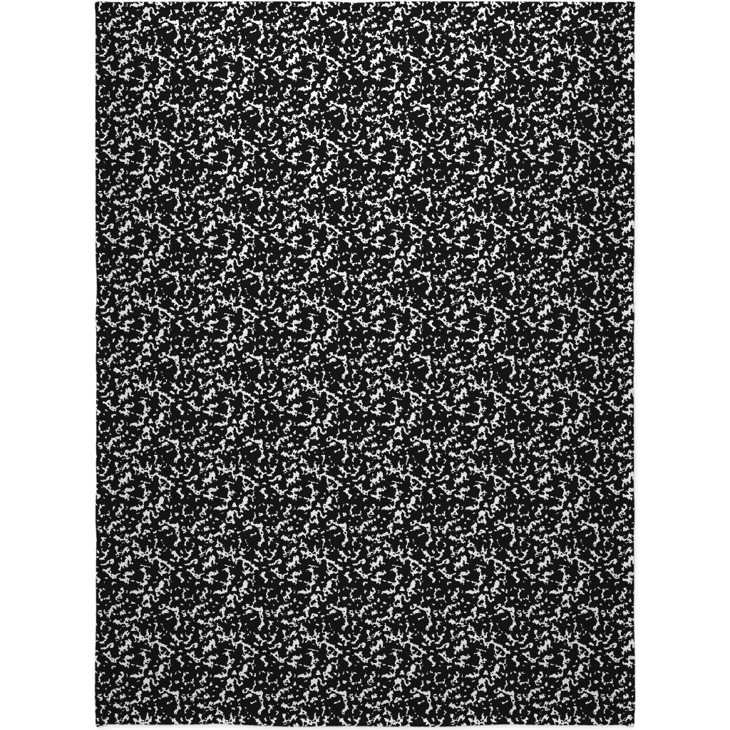 Composition Notebook - Black & White Blanket, Plush Fleece, 60x80, Black, Black