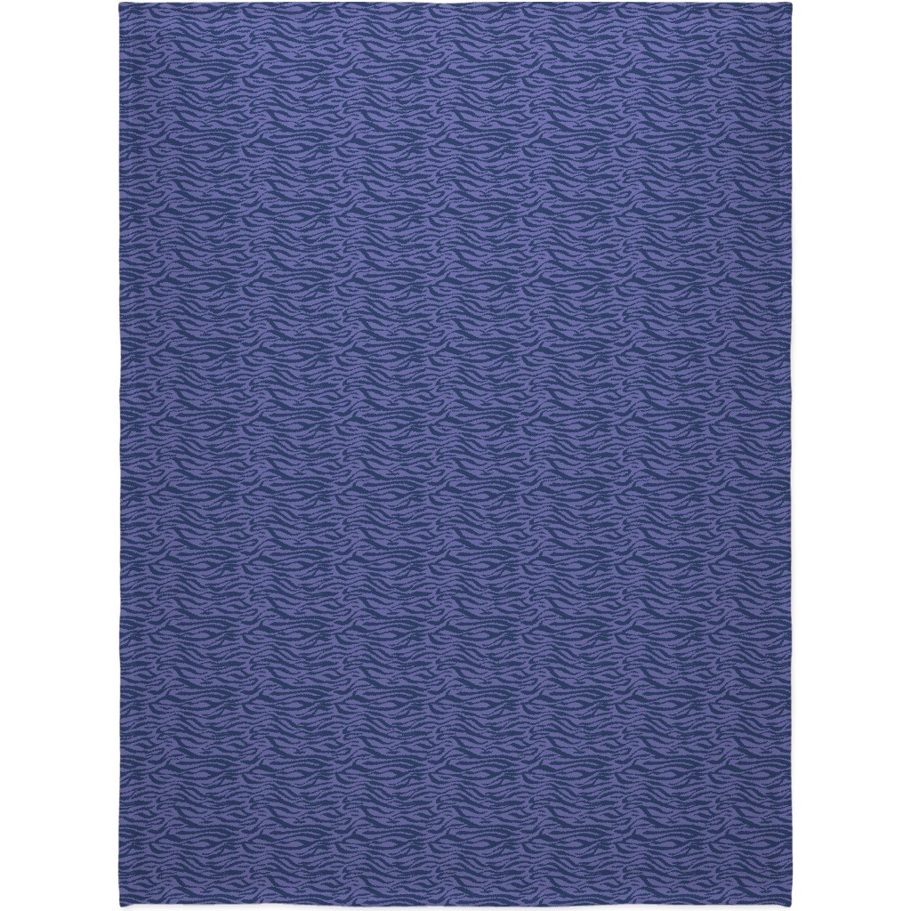Zebra Animal Print - Purple Blanket, Plush Fleece, 60x80, Purple