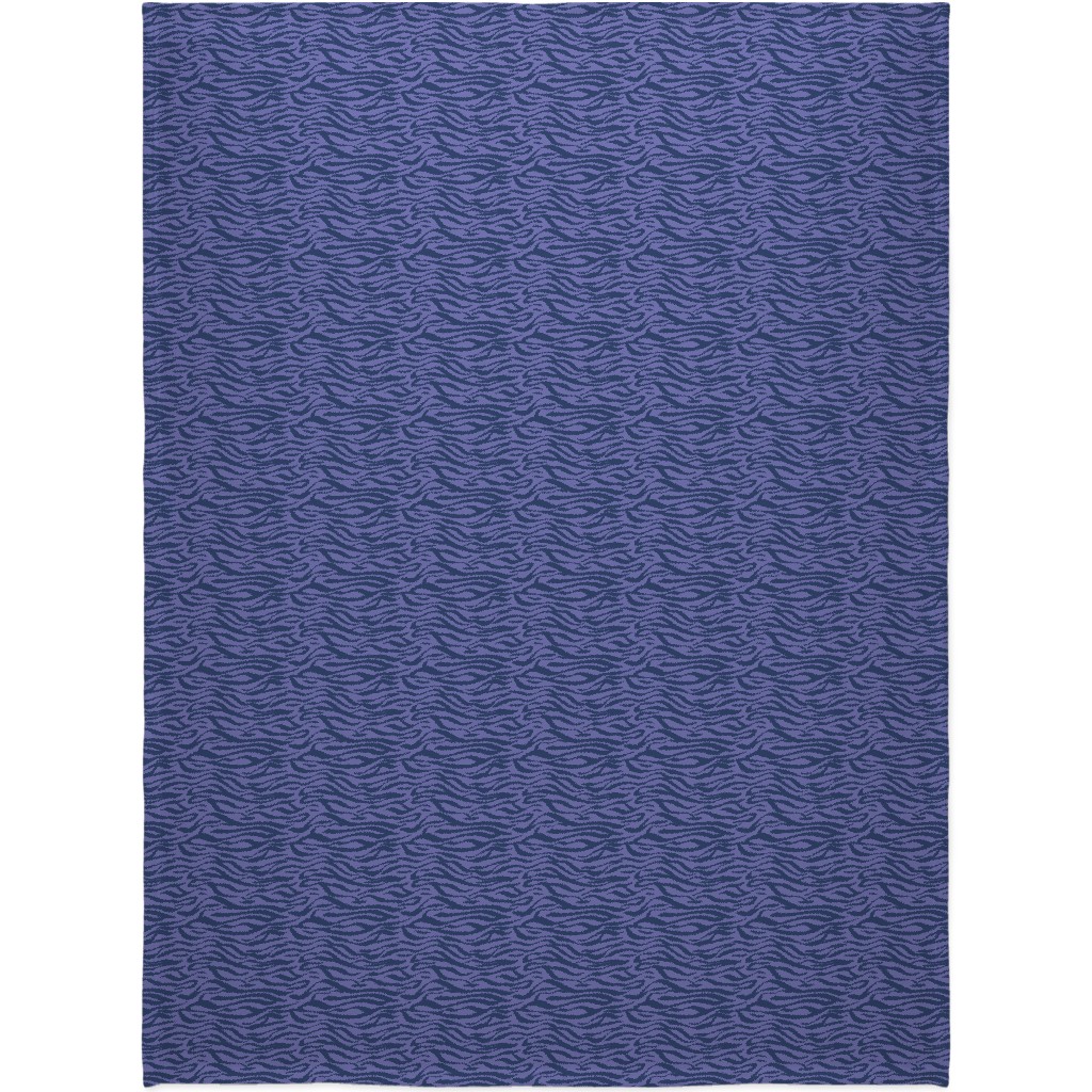 Zebra Animal Print - Purple Blanket, Plush Fleece, 60x80, Purple, Purple