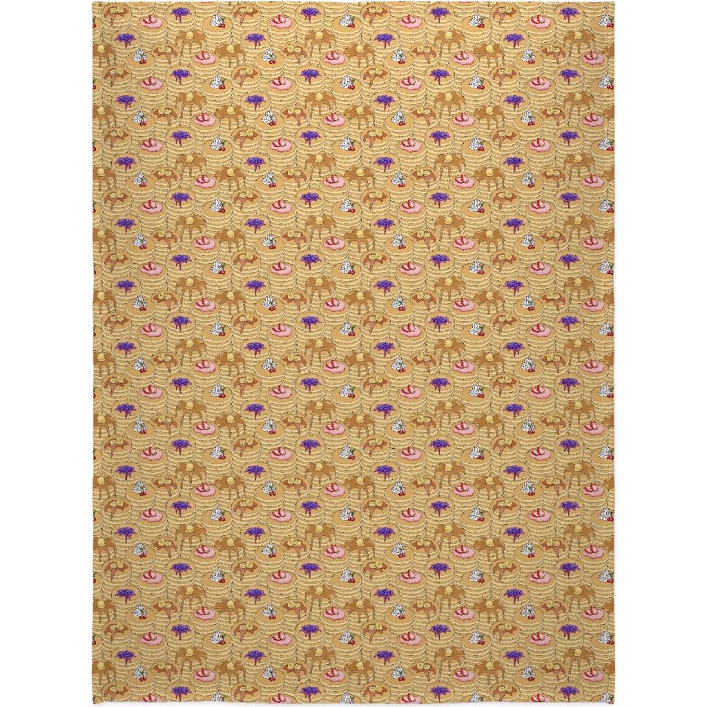 Flapjack Stack Blanket, Plush Fleece, 60x80, Beige