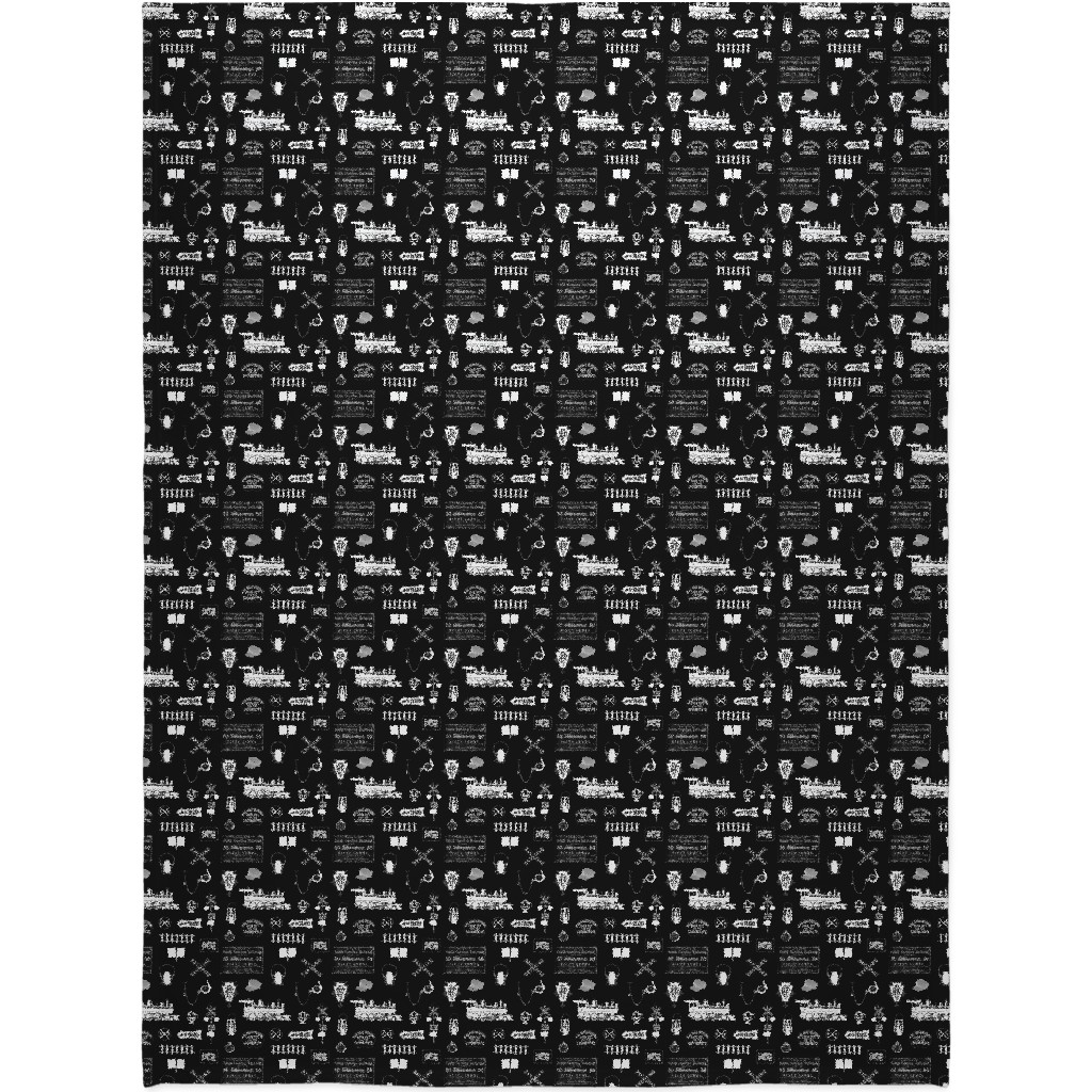 Railroad Blanket, Plush Fleece, 60x80, Black