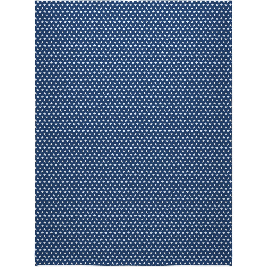 Stars on Blue Blanket, Plush Fleece, 60x80, Blue, True Blue