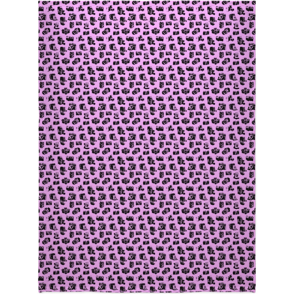 Retro Cameras Blanket, Plush Fleece, 60x80, Pink