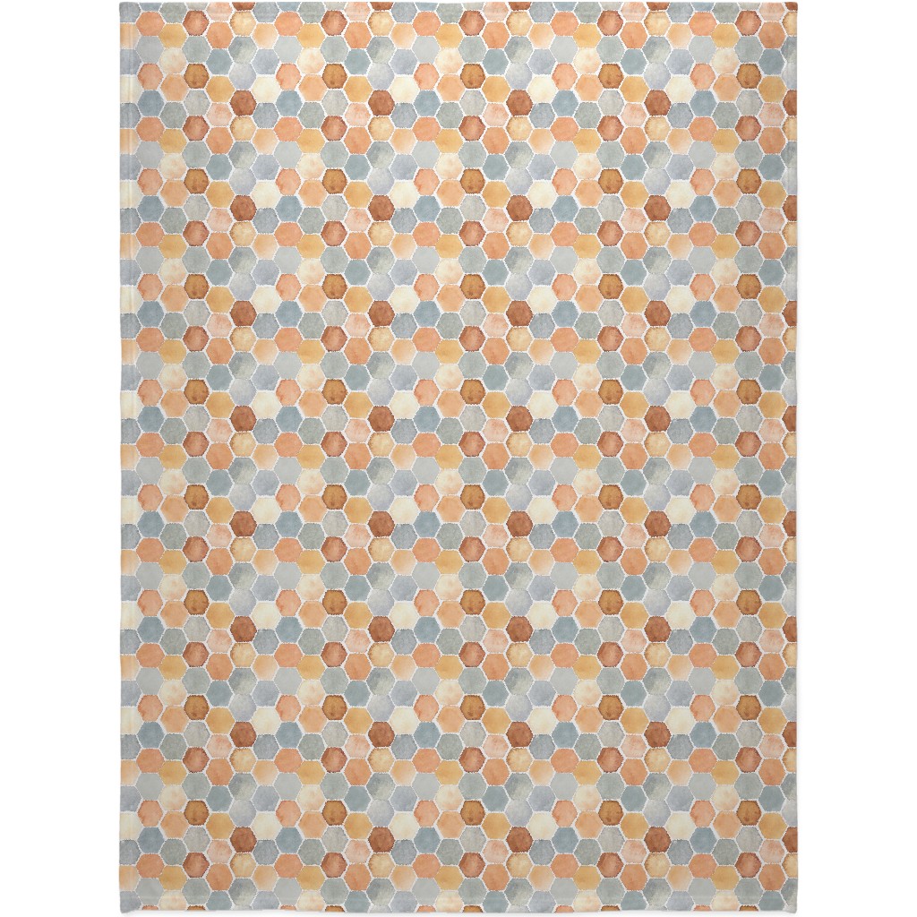 Hexagon - Warm Blanket, Plush Fleece, 60x80, Multicolor