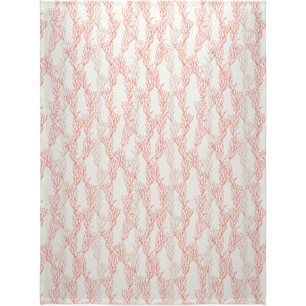 Coral Mermaid Blanket, Plush Fleece, 60x80, Pink, Pearl