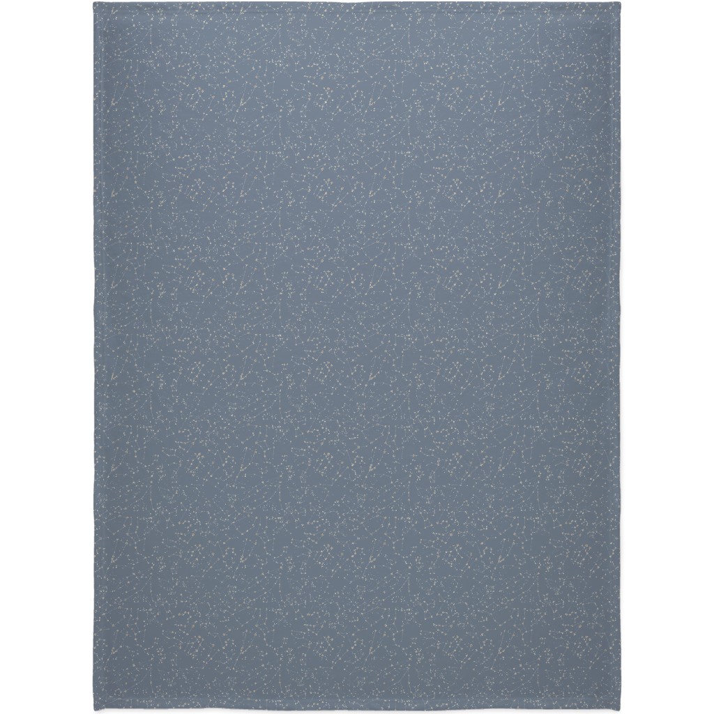 Constellations - Grey With Gold Stars Blanket, Plush Fleece, 60x80, Gray