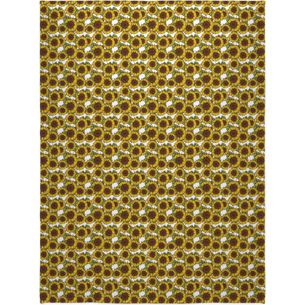 Sunflowers Blanket, Plush Fleece, 60x80, Yellow, Classic Yellow