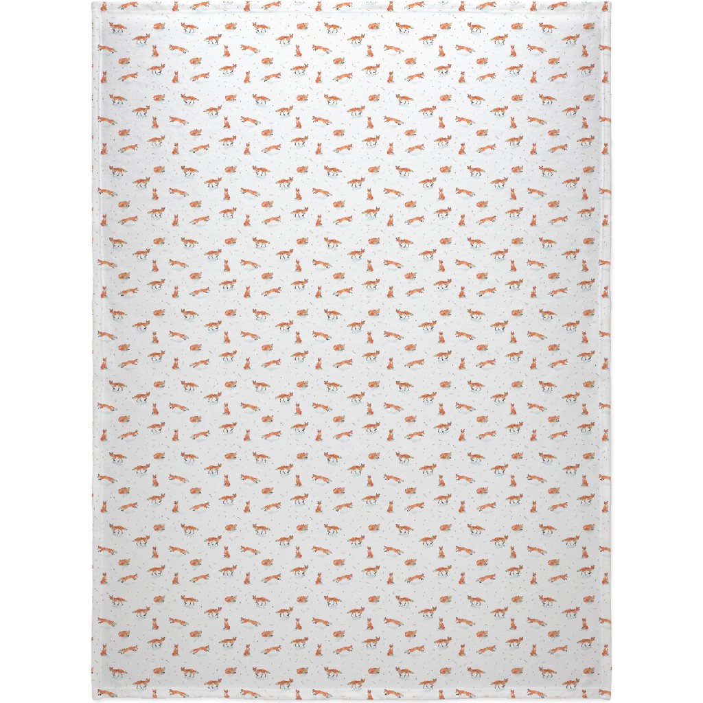 Winter Fox Blanket, Plush Fleece, 60x80, Orange, Orange