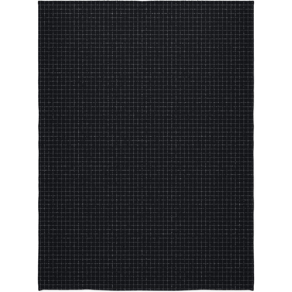 Grid - Black Ad White Blanket, Plush Fleece, 60x80, Black