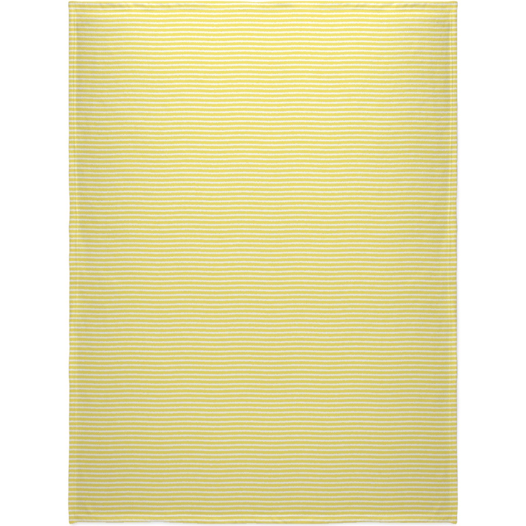 Wonky Stripe - Sunny Blanket, Plush Fleece, 60x80, Yellow