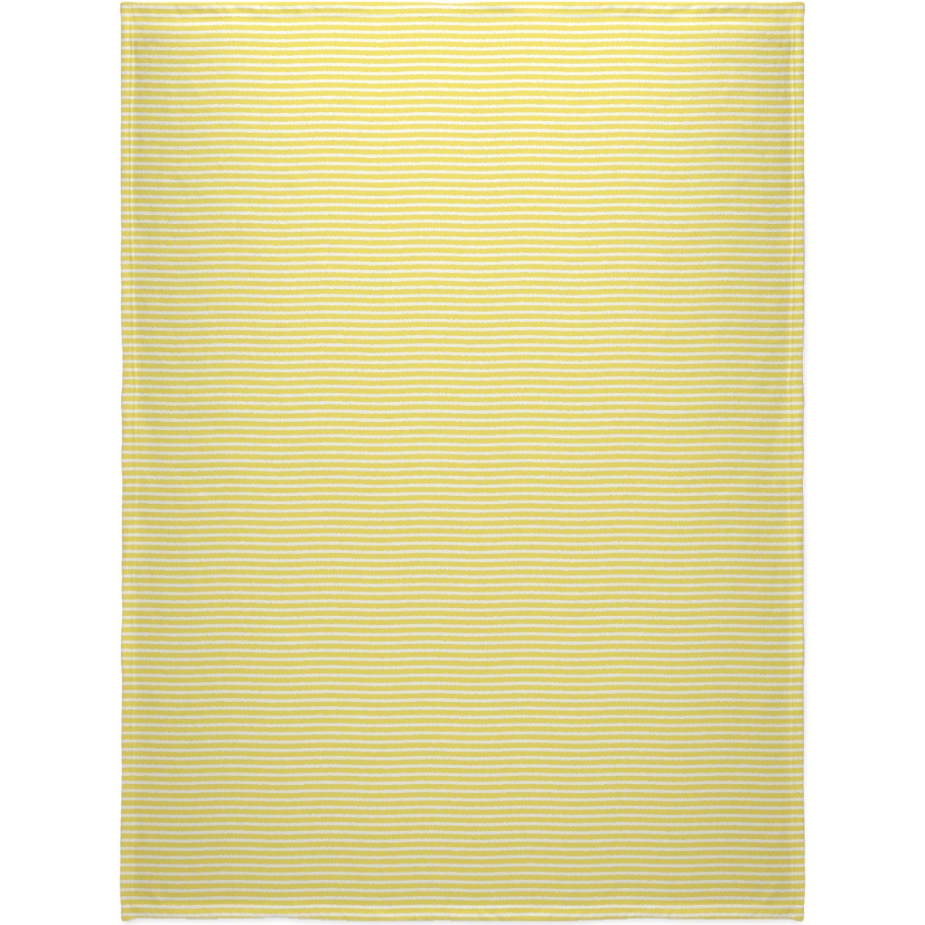 Wonky Stripe - Sunny Blanket, Plush Fleece, 60x80, Yellow, Classic Yellow
