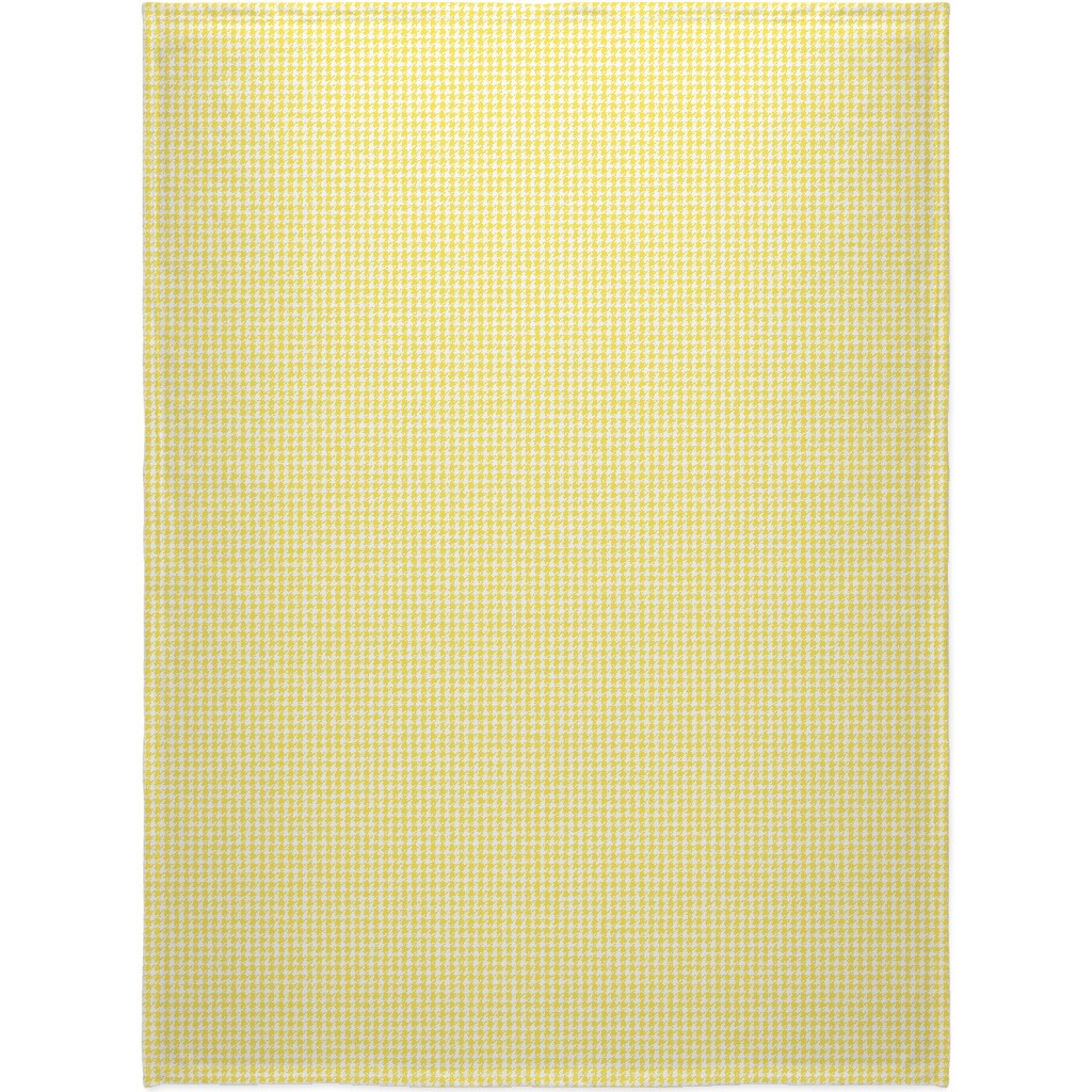 Happy Houndstooth Blanket, Plush Fleece, 60x80, Yellow, Lemon