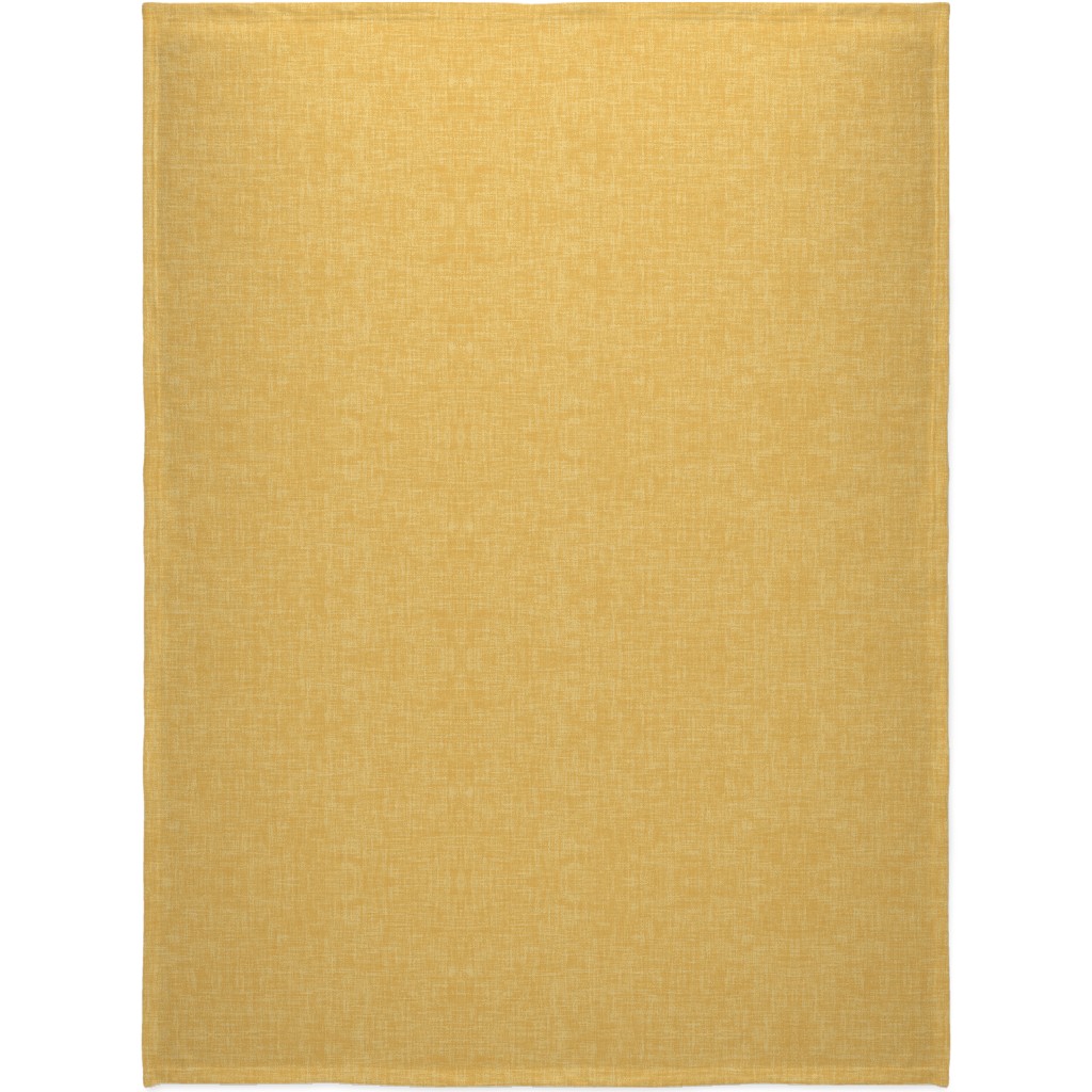 Vintage Linen Blanket, Plush Fleece, 60x80, Yellow, Dandelion