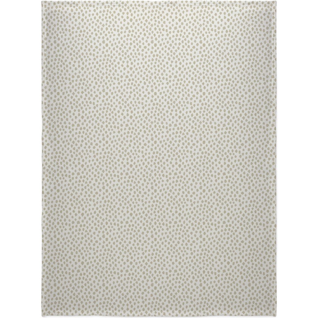 Khaki Spots - Gray Blanket, Plush Fleece, 60x80, Gray, Gray