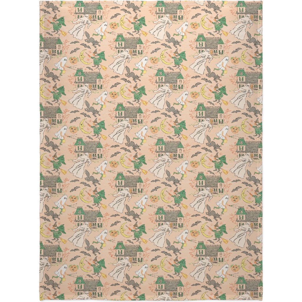 Halloween - Pink Blanket, Plush Fleece, 60x80, Multicolor