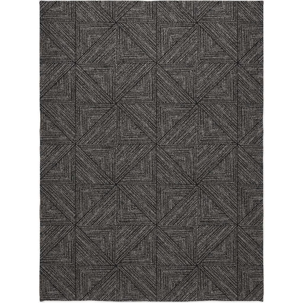 Angles and Lines Blanket, Plush Fleece, 60x80, Gray, Gray