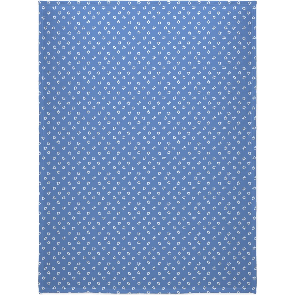 Star of David - White & Blue Blanket, Plush Fleece, 60x80, Blue, True Blue