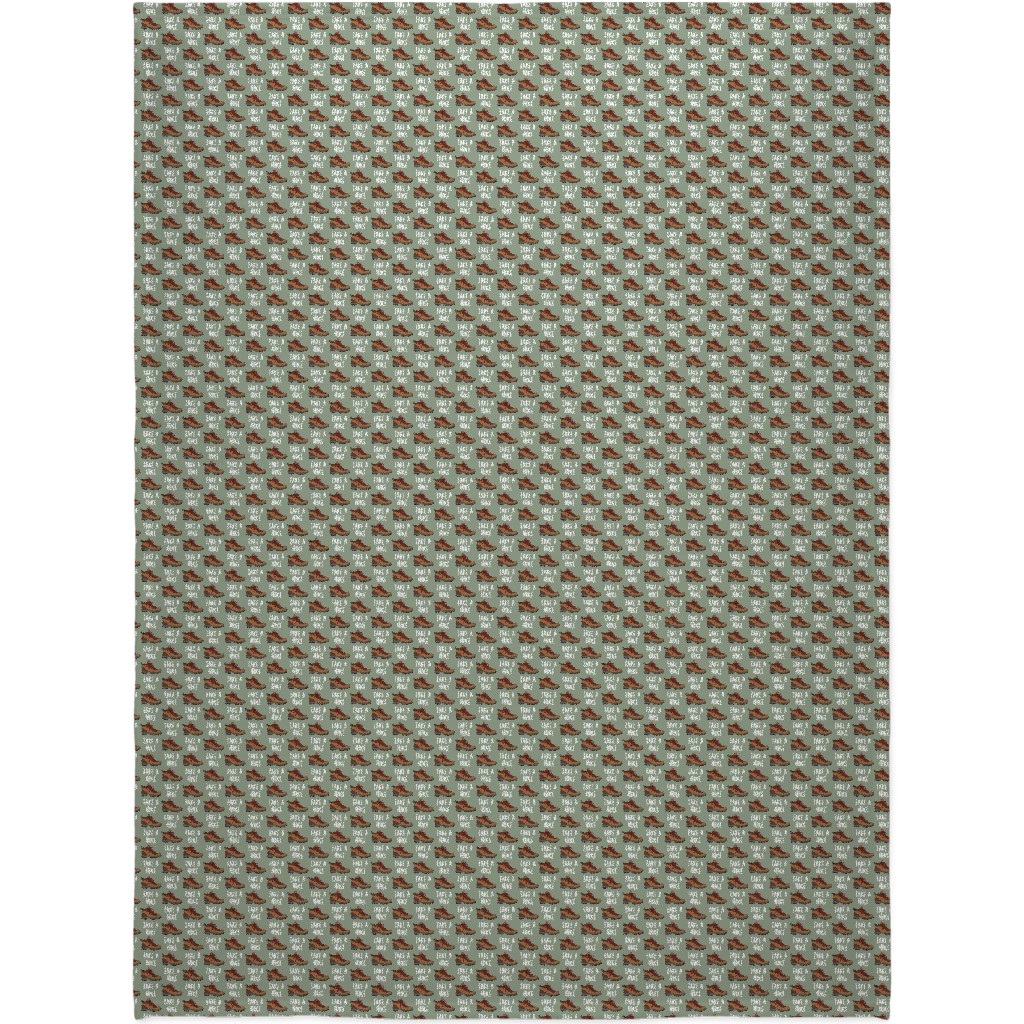 Hiking, Take a Hike - Green Blanket, Plush Fleece, 60x80, Green, Classic Green