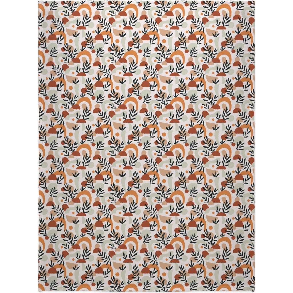 Tropical Leaves and Geometry - Multi Blanket, Plush Fleece, 60x80, Multicolor