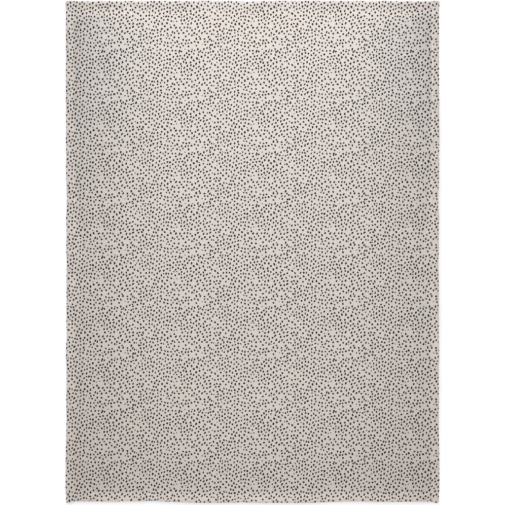 Black Marks - Creamy Beige Blanket, Plush Fleece, 60x80, Beige