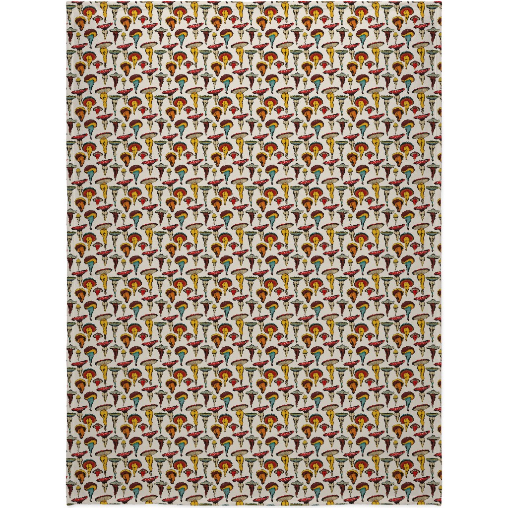 Sexy Mushrooms Blanket, Sherpa, 60x80, Multicolor