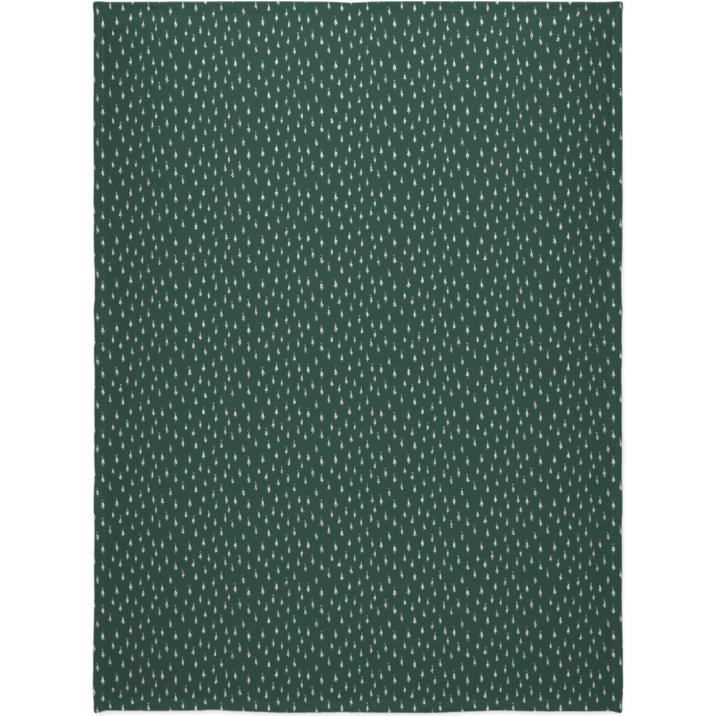 Christmas Trees on Pine Needle Blanket, Sherpa, 60x80, Green, Pine