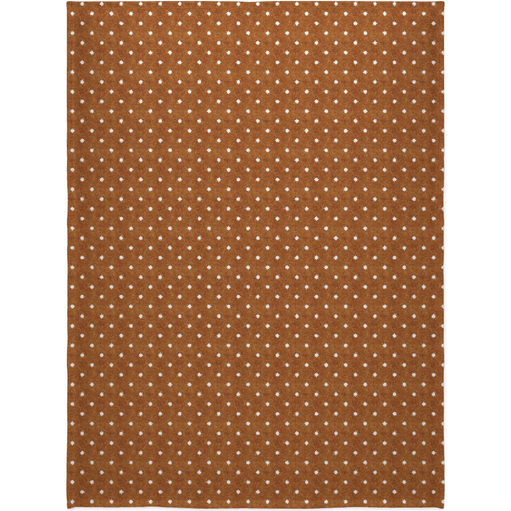 Vintage Stars Blanket, Sherpa, 60x80, Orange, Toast