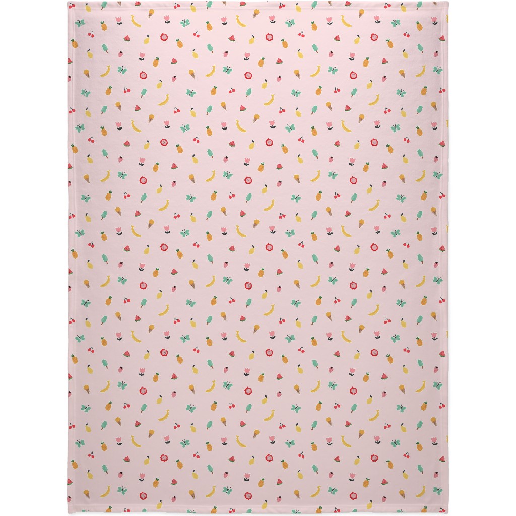 Freshy Summer - Pink Blanket, Sherpa, 60x80, Pink, Bright Pink