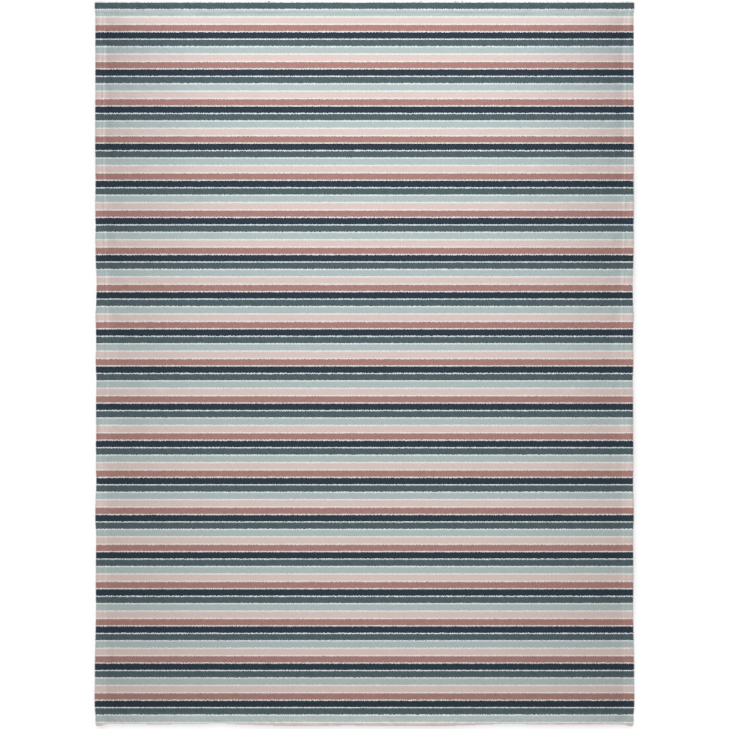 Stripes - Multi Blue & Pink Blanket, Sherpa, 60x80, Multicolor