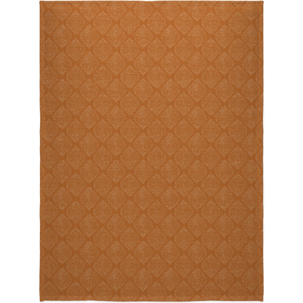 Minimalist Ogee - Burnt Orange Blanket, Sherpa, 60x80, Orange
