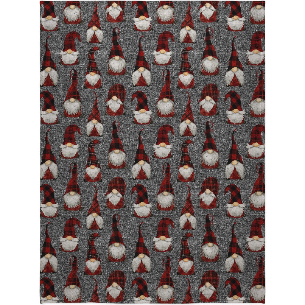 Gnomes Blanket, Sherpa, 60x80, Red, Iron