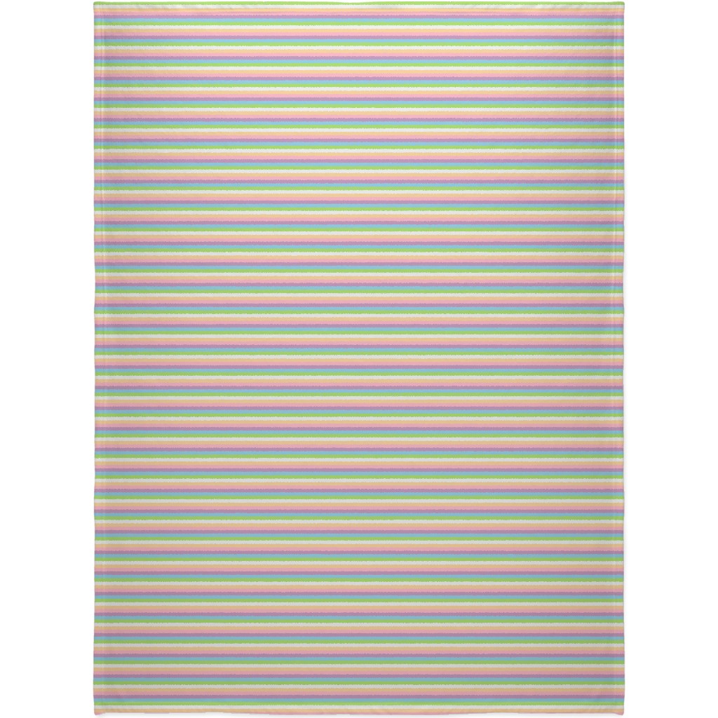Multi Colored Stripes - Pastel Blanket, Sherpa, 60x80, Multicolor