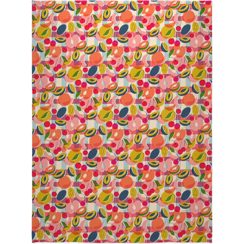 Summer Fruits - Bright Blanket, Sherpa, 60x80, Multicolor